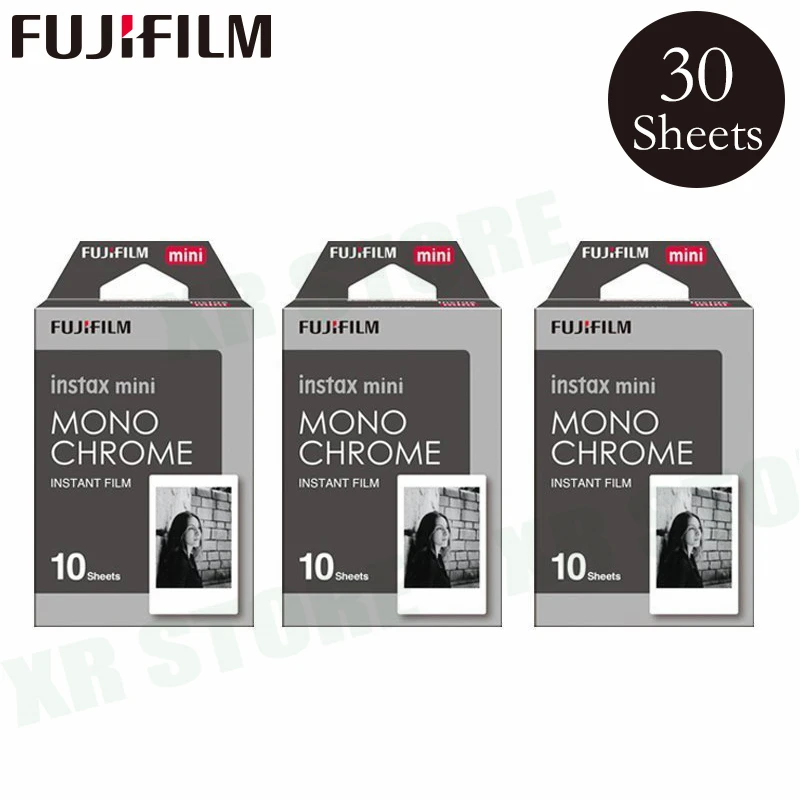 

Fujifilm Instax Mini 8 9 Film MONO CHROME Fuji Instant Photo Paper 30 Sheets For 70 7s 50s 50i 90 25 Share SP-1 2 Camera
