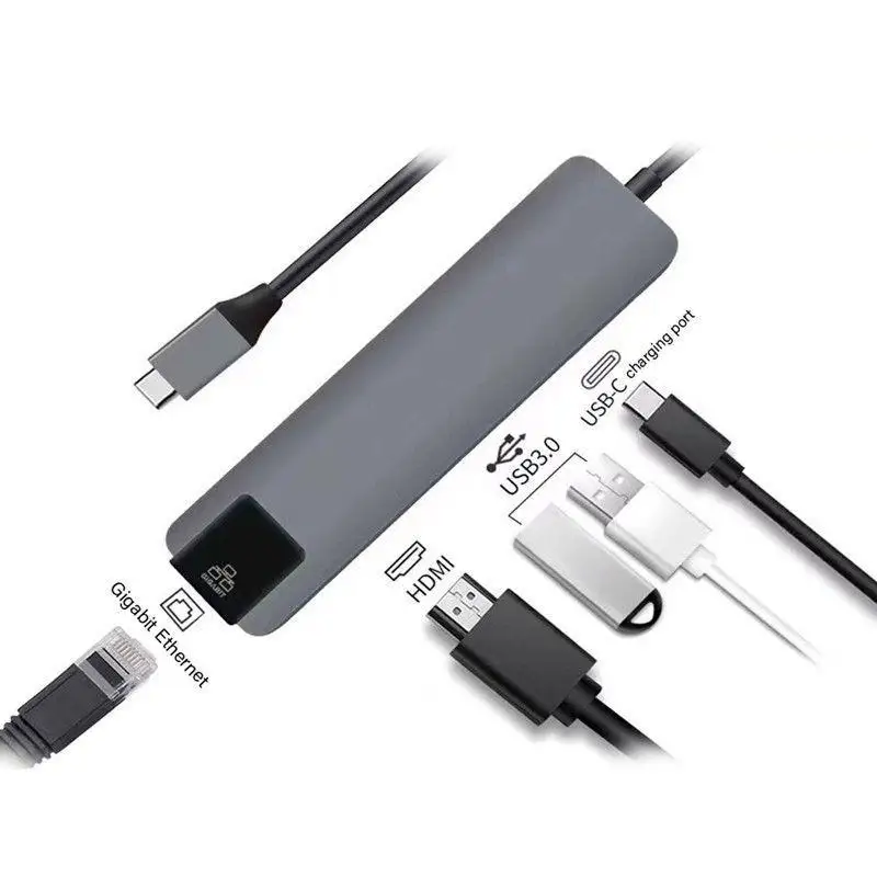 5 в 1 type C концентратор HDMI адаптер 4K для Macbook Pro USB 3 0 Компьютерные аксессуары Gigabit