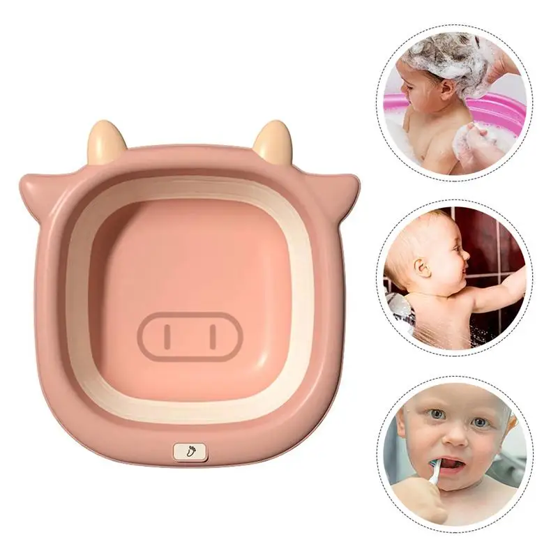 

Newborn Bathtub Folding Washbasin Children Washbasin Plastic Outdoor Wash Basins Baby Silicone Footbath For Baby Care Basin