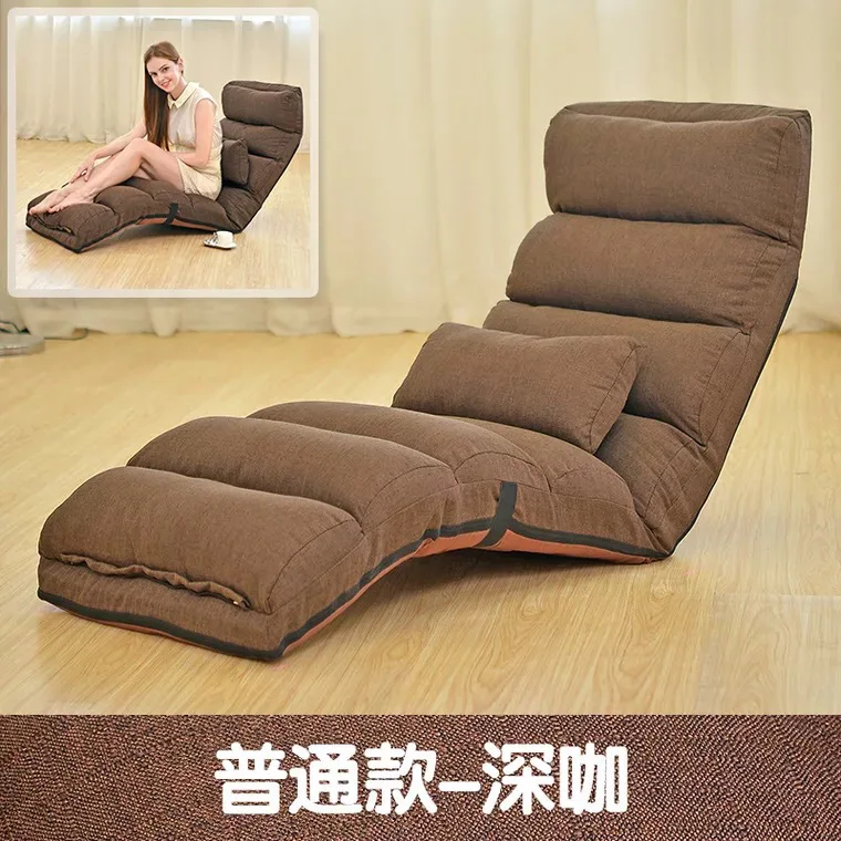 Brown(205x56x20cm) Ленивый диван один балкон спальня стул Японский складной многофункциональный стул для отдыха татами креативный Повседневный пол стул - Цвет: Brown(205x56x20cm)