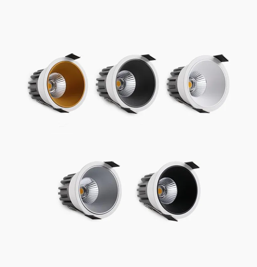 

Downlights Dimmable Anti Glare Recessed AC220v 90-260v 7W 12W 15W Lamp Round Led Cob Ceiling Room Bedroom Spot Light Home Decor