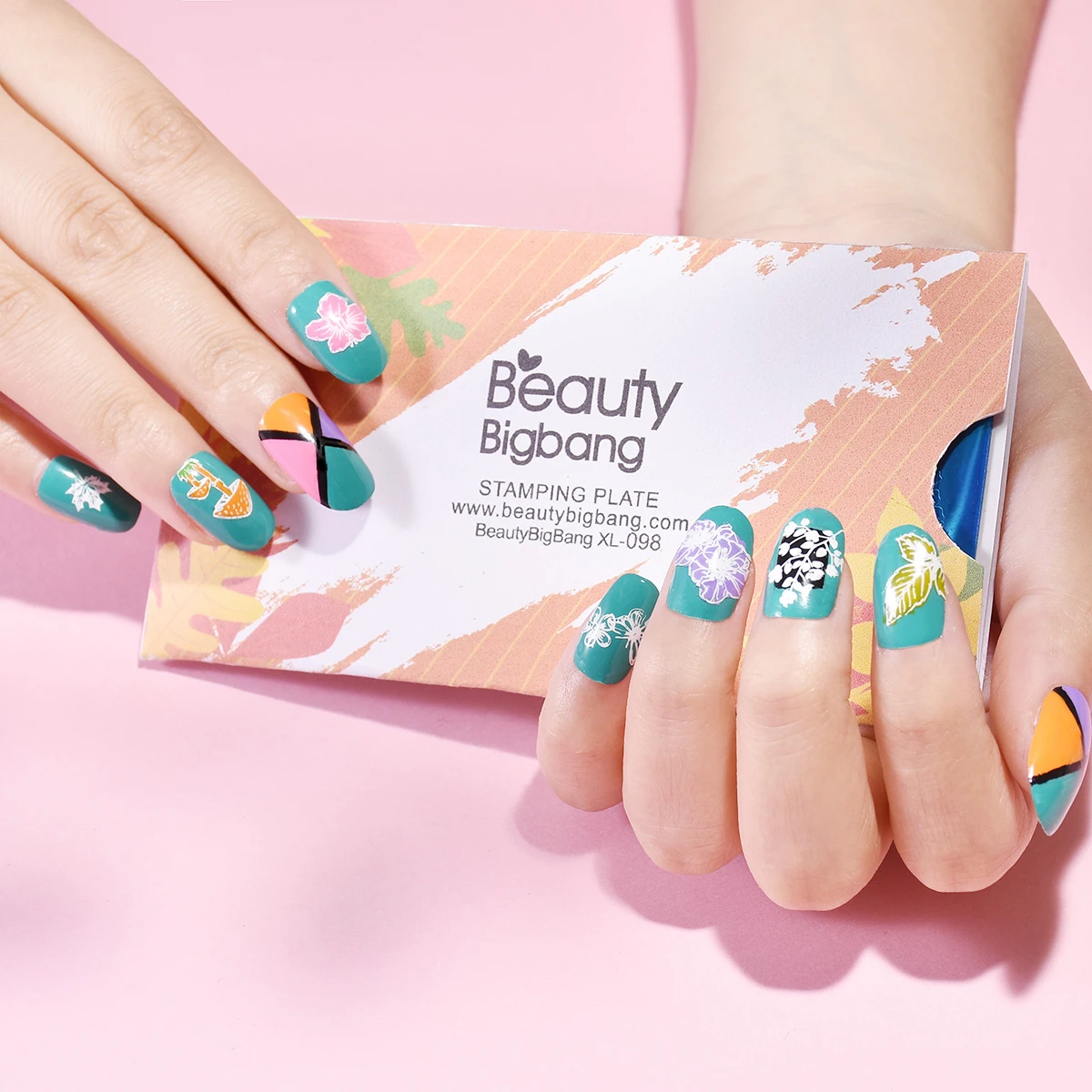 Цветочную тему пластины для стемпинга ногтей BEAUTYBIGBANG 6*12 см прямоугольник