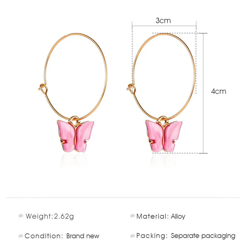 Женские Висячие серьги Modyle корейские с бабочками золотистого цвета акриловый |