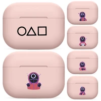 squid gaming cartoon for airpods 1 2 pro case protective bluetooth wireless earphone cover for air pods case air pod cases pink