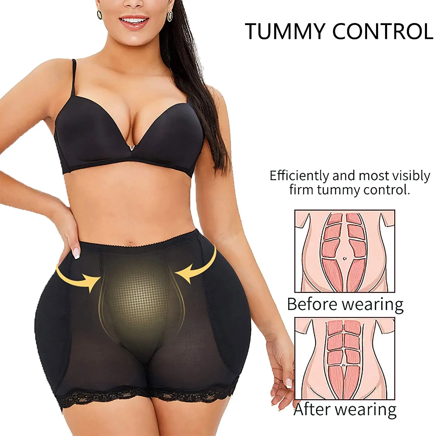 Butt Lifter Hip Enhancer Padded Shaper Control Panties Pads Seamless Push Up Buttock Shapewear for Women Underwear Body Shaper