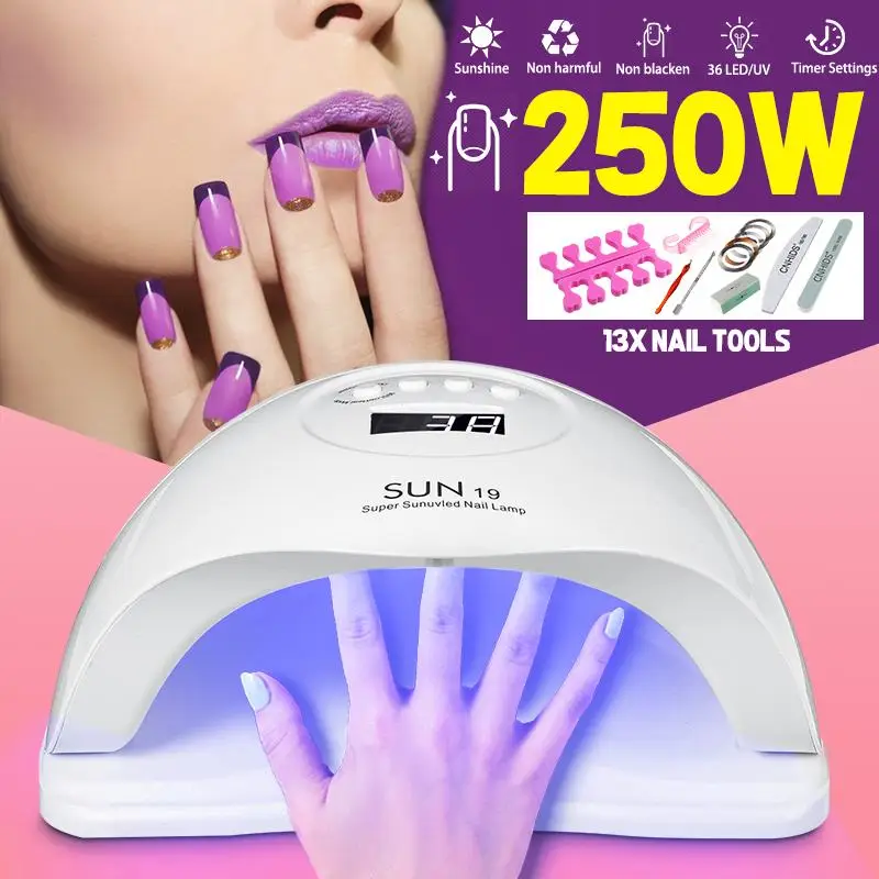 

SUN19 Plus/MAX UV LED Lamp For Nails Dryer 36pcs led 80W (Ice Lamp For Manicure Gel Nail Lamp Drying Lamp For Gel Varnish)