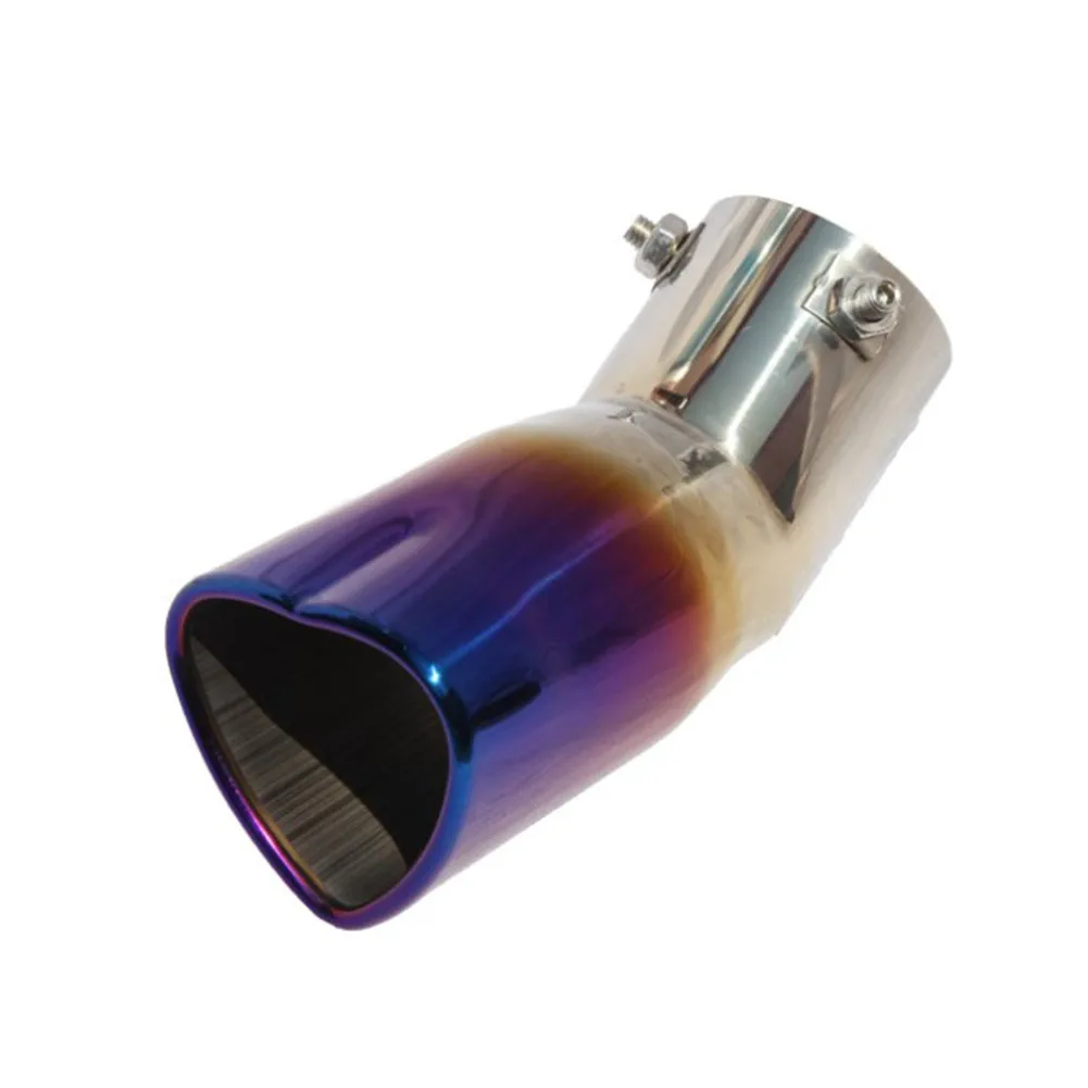 

Car Interior Parts 304 Stainless Steel Love 63MM Tail Throat Car Modified Exhaust Pipe Grilled Blue For Car Exhaust Systems