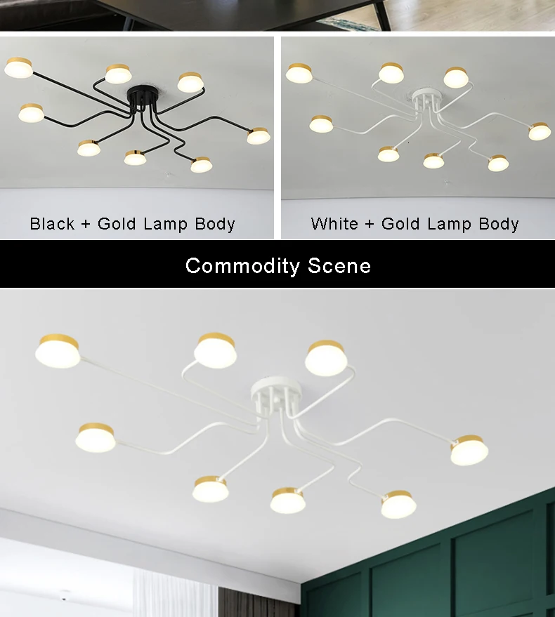 Chandelierrec чердак люстры черный/белый Железный корпус бар гостиная низкие потолки СВЕТОДИОДНЫЙ Потолок люстры светильники