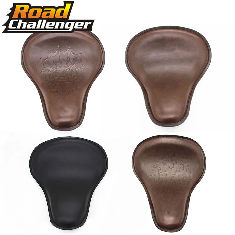 

Мотоциклетное черное коричневое сольное сиденье из искусственной кожи для Harley Custom Chopper Bobber Saddle Seat