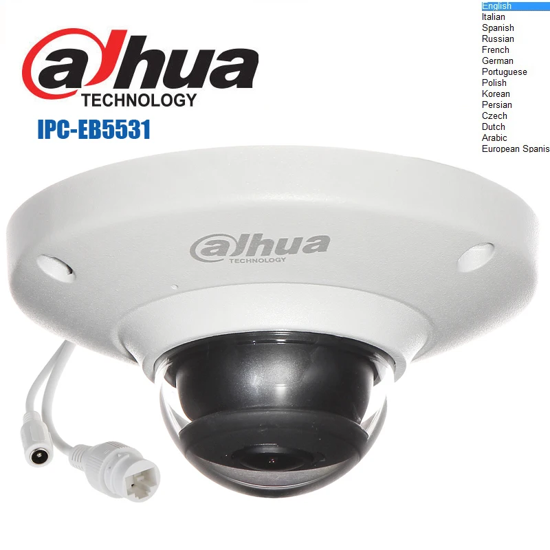 Сетевой видеорегистратор dahua IPC EB5531 DH 5MP панорамный сети ip 1 4 мм Fisheye Камера H.265 3DNR AWB