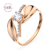 skm vintage flower rings designer 14k 18k rose gold engagement rings designer promise luxury fine jewelry