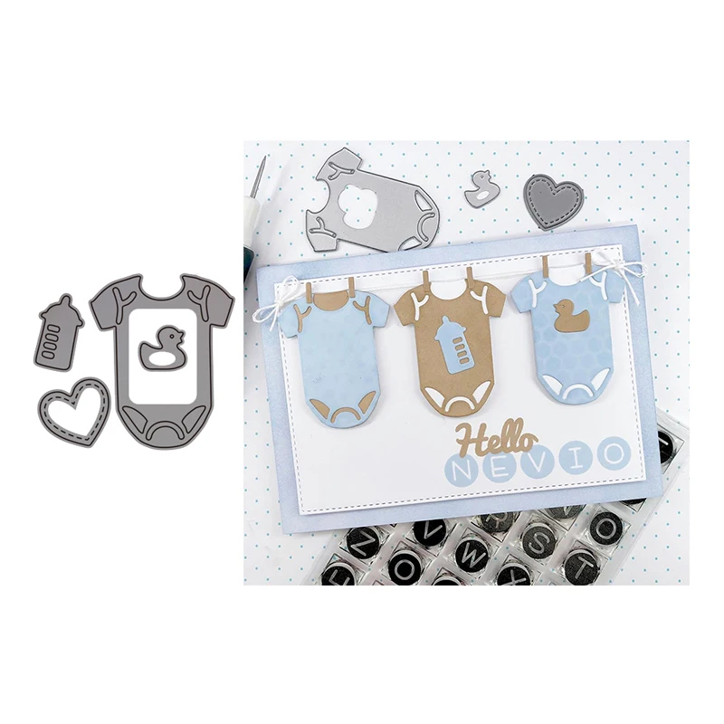 

Baby Clothes Milk Bottle Heart Metal Cutting Dies Scrapbooking Stencil Knife Mould Blade Punch Model Craft Decoration Template