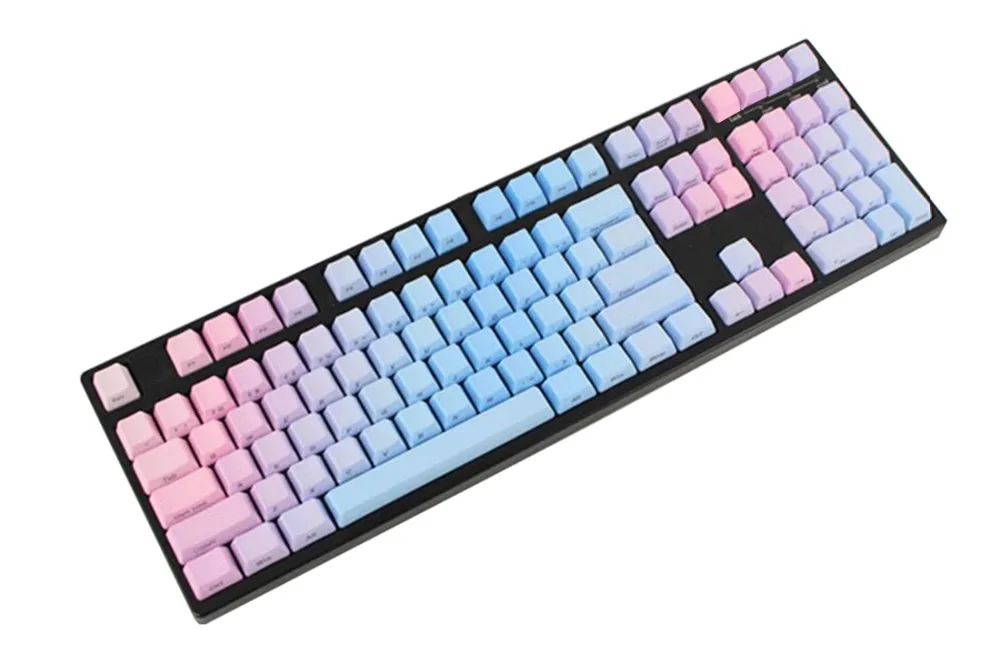 Закат синий градиент верхняя печать боковая Печать Пустые клавиши PBT OEM или Cherry