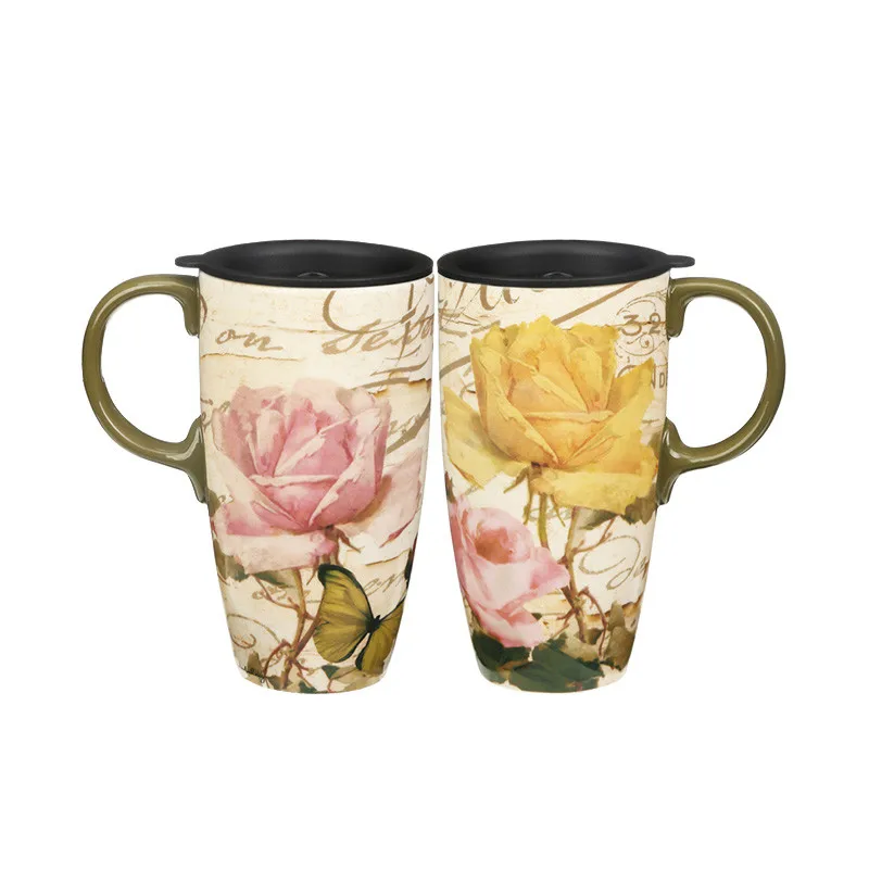 Кофейные кружки в европейском стиле для пар керамические чашки воды и питья с