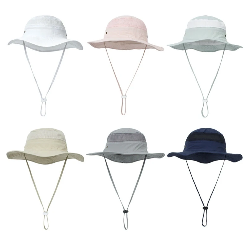 Ins-Sombrero de pescador plegable para ni&ntilde;a, gorra de pescador transpirable con protecci&oacute;n UV, para playa y exterior, Verano-1