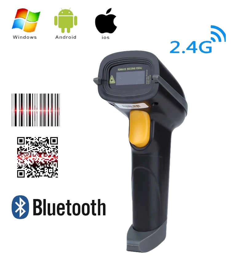 Портативный 1D 2D беспроводной Bluetooth сканер штрих кода QR этикеток для