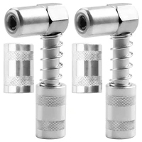 4 pieces 90 degree grease coupler adapter with sleeves3 jaw angle grease fitting tool for truck auto or industrial use