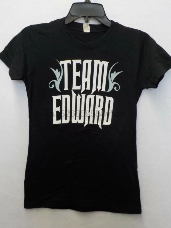 

Juniors Womens Twilight Saga Team Edward Black Graphic Tshirt New #13238V