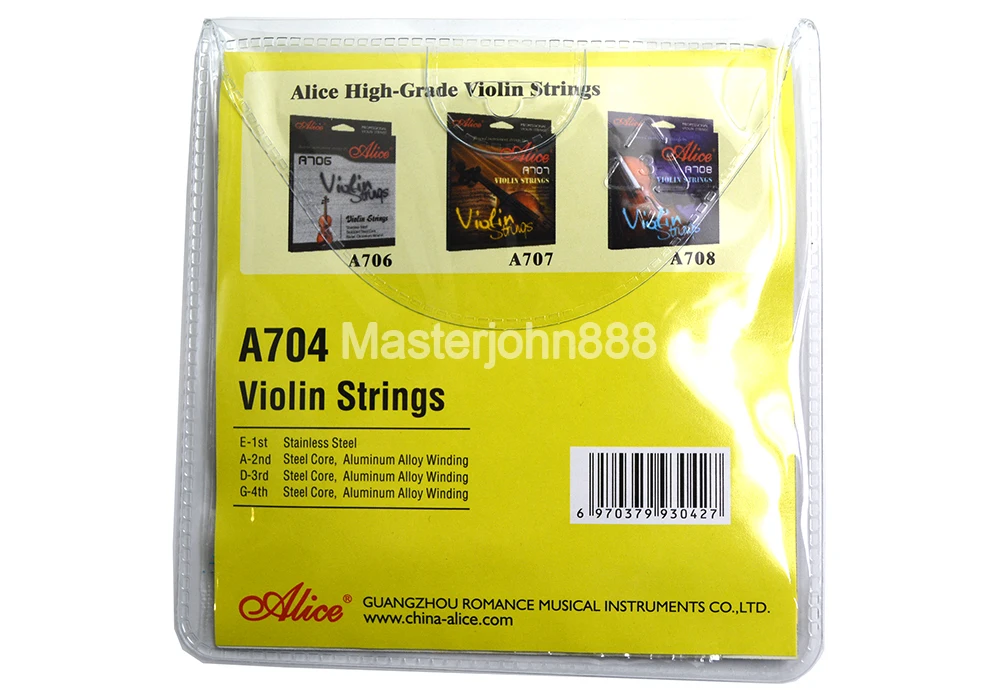 Алиса A704 Струны для скрипки из нержавеющей стали и алюминиевого сплава 1st 4th