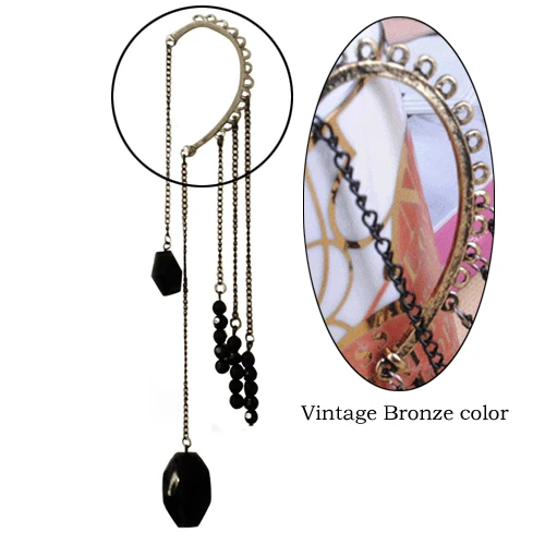 SHEEGIOR Boho Этнические серьги-клипсы для женщин, модные ювелирные изделия, золото, серебро, длинные кисточки, серьги-манжеты, Bijoux Femme, дропшиппинг - Окраска металла: Bronze E0075G