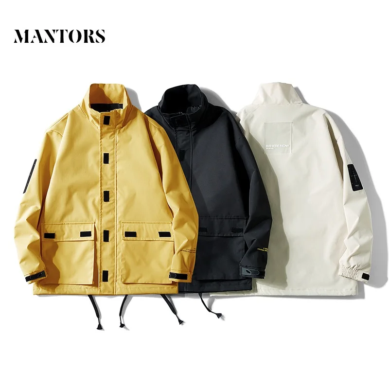 Мужские куртки пальто 2020 Повседневная модная новая однотонная мужская куртка с