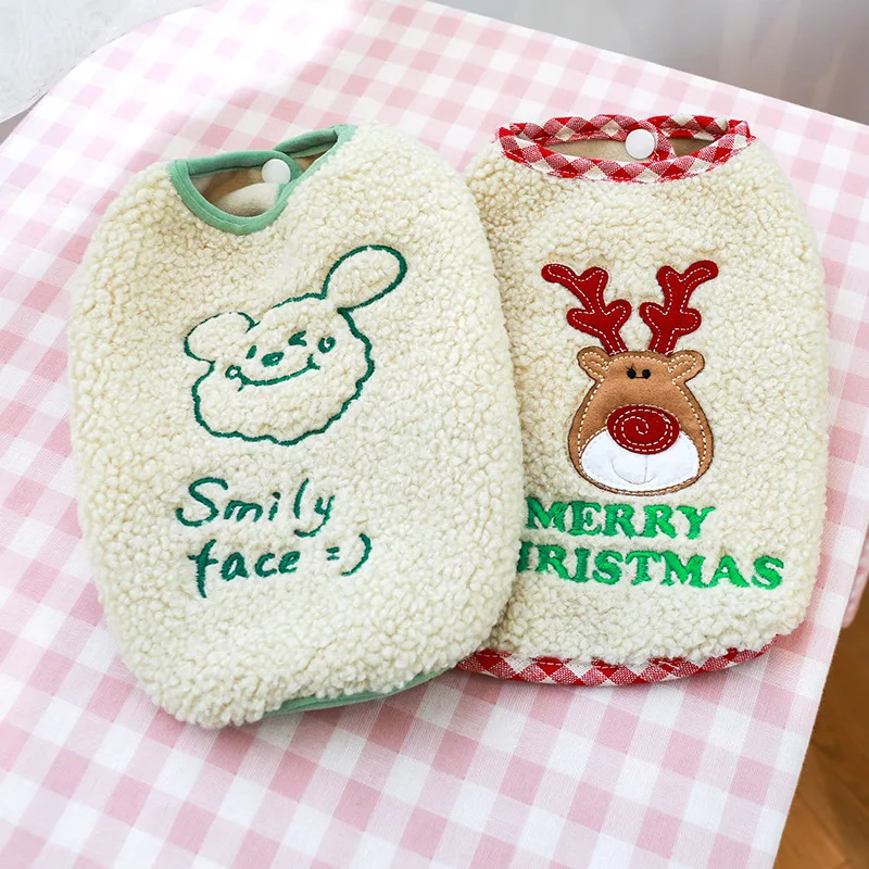 

Pet Vest, New Dog Clothes In Autumn and Winter, Elk Embroidery, Warm Smile Vest on Christmas Day.