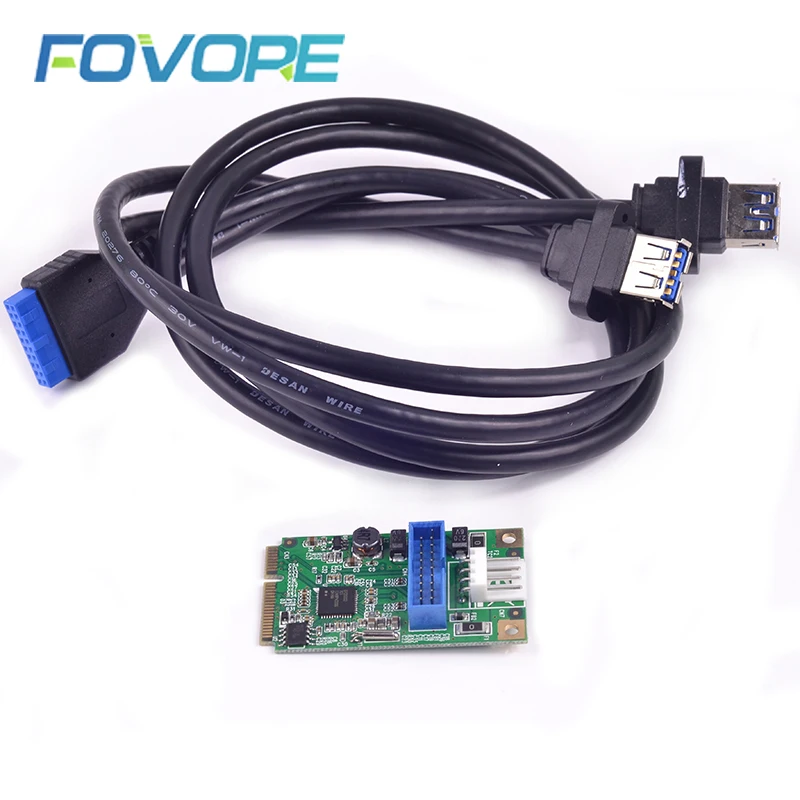 Мини PCI express USB адаптер Mini e на 2 порта 3 карты PCIe USB3.0 конвертер с кабелем|Платы
