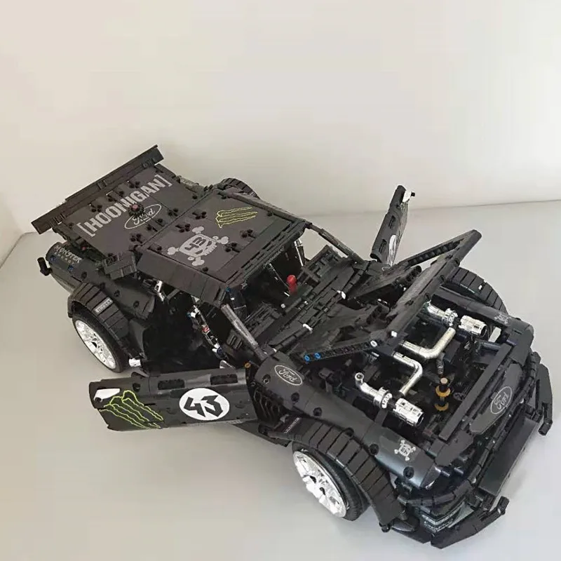 

2019 New 1965 Ford Mustang Hoonicorn Racing Car fit Technic MOC-22970 FIT 20102 building block bricks kid toys gift