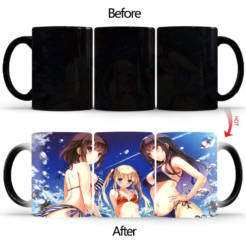 

Bikini girls Color Changing mug Ceramic Coffee Cup Magic Couple Mug Funny Gift for Her Him Mugs Milk Cups Friend BSKT-045