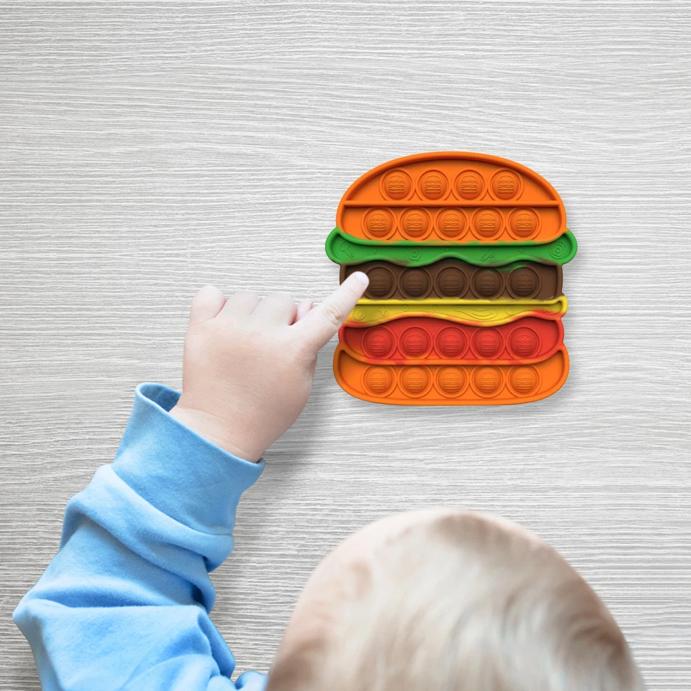

Simple Dimple Toys Silicone Push Bubble Hamburger Autism Toy Children Early Educational Tool for Child Adult Gift
