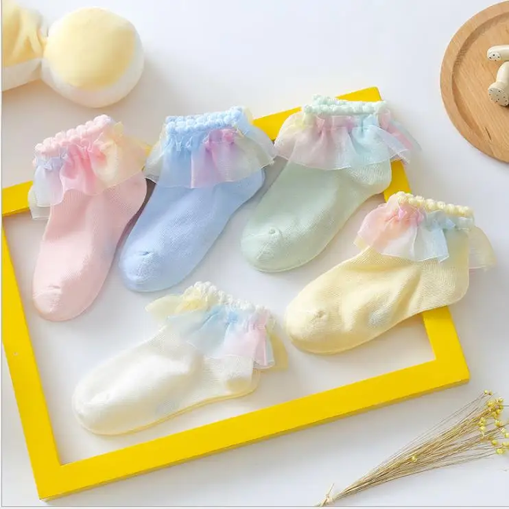 Baby Girls Ankle Short Princess Socks Cotton Lace Frilly Ruffle Soft Socks