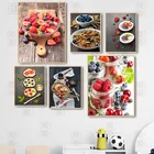 Постер для завтрака, еда, холст, живопись, Современное кухонное украшение, йогурт, мусли, ягоды, настенные художественные картины для гостиной, домашний декор