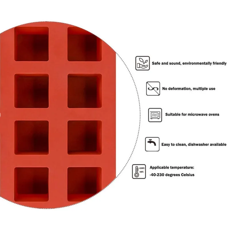 Силиконовая 3D форма для выпечки льда квадратная шоколада мыла и конфет|Формы