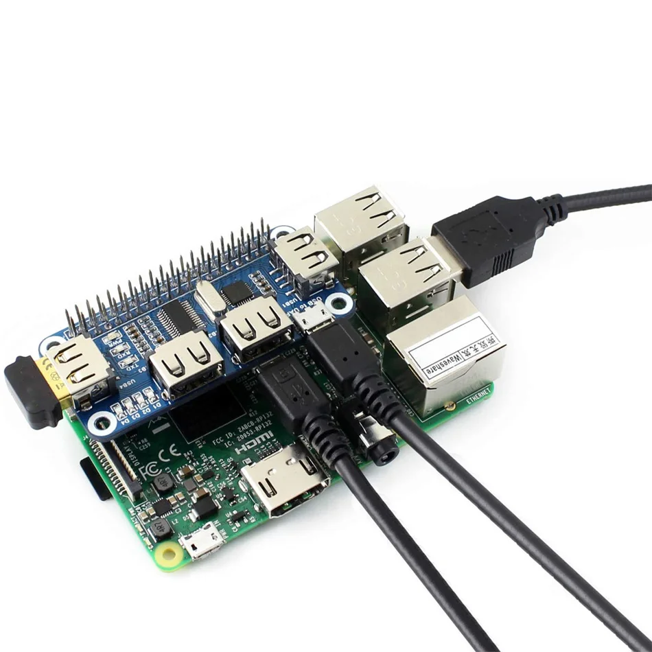4 USB-порта для Raspberry Pi 3 / 2 Zero W | Электронные компоненты и принадлежности