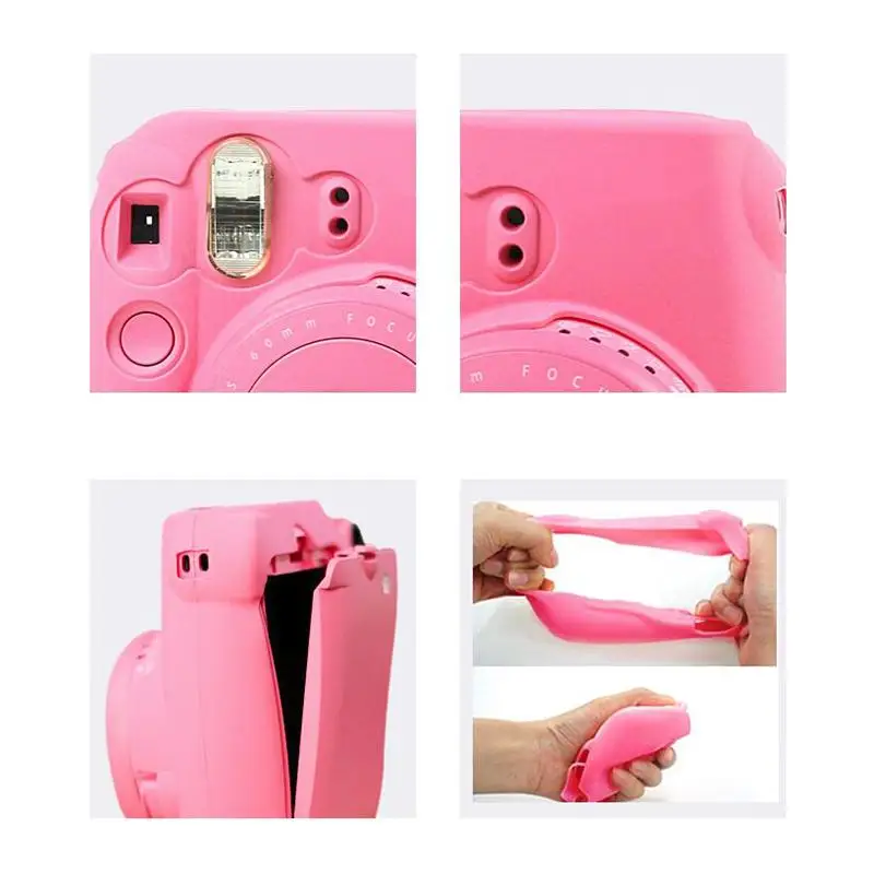 

Cute Camera Case Soft Silicone Camera Bag For Fujifilm Instax Mini 8 Mini 9 Portable Camera Protective