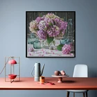 Рукоделие, Набор для вышивки крестиком с принтом гортензии, цветочным рисунком, наборы для вышивания, полная вышивка крестиком