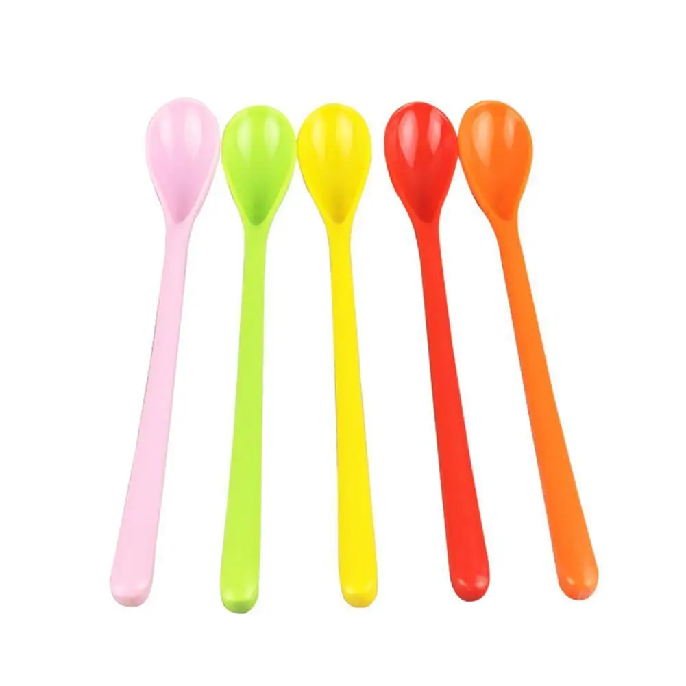 

Candy Color Long Handle Soup Spoons Tea Coffee Stirring Spoon Ladle Rice Spoons Dinner Flatware Kitchen Scoops Meal Supplie B0J5