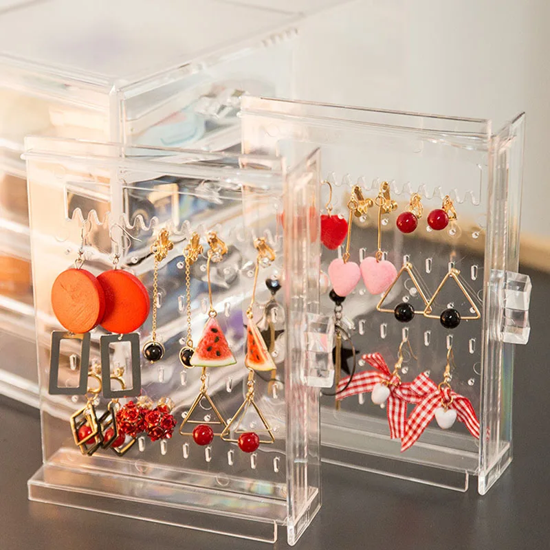 

Top Selling Earrings 216 Holder PS Material Jewelry Display Holds Jewellery Organizer Showcase Stand Box Drawer Design Shape