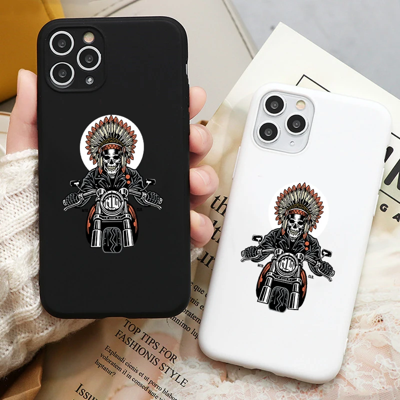 Чехол для iPhone 11 Pro X XS XR Max 6 7 8 plus ТПУ с принтом черепа | Мобильные телефоны и