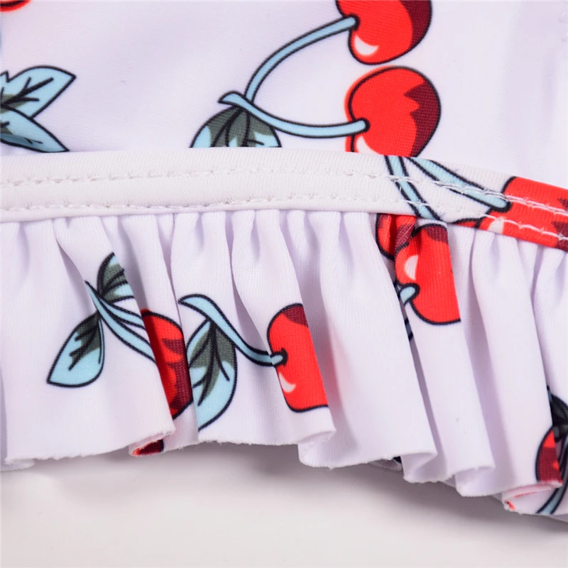 

New Sexy Cherry Print Bikini Women Swimsuit Overlap Strap Bathing Suit S-XL Girl Backless Halter Two Piece Swimwear Bikini Set