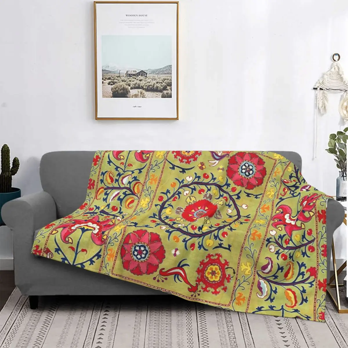 

Lakai Suzani-Manta Floral de, colcha a cuadros para cama, toalla de playa, fundas para sofá de invierno