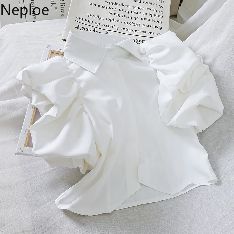 Neploe/Элегантная короткая блуза в стиле корта Сезон осень весна Пляжная зеленая с