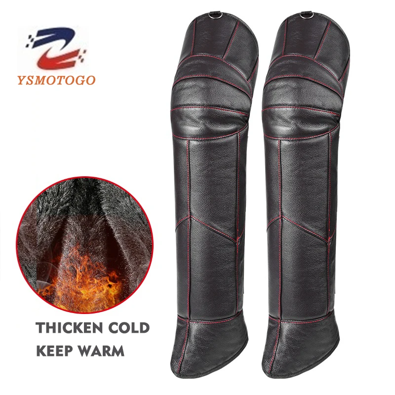 Motorcycle Leather kneepads long full Calf COW Winter waterproof Knee pads Skiing skating protector windproof warm knee | Автомобили и