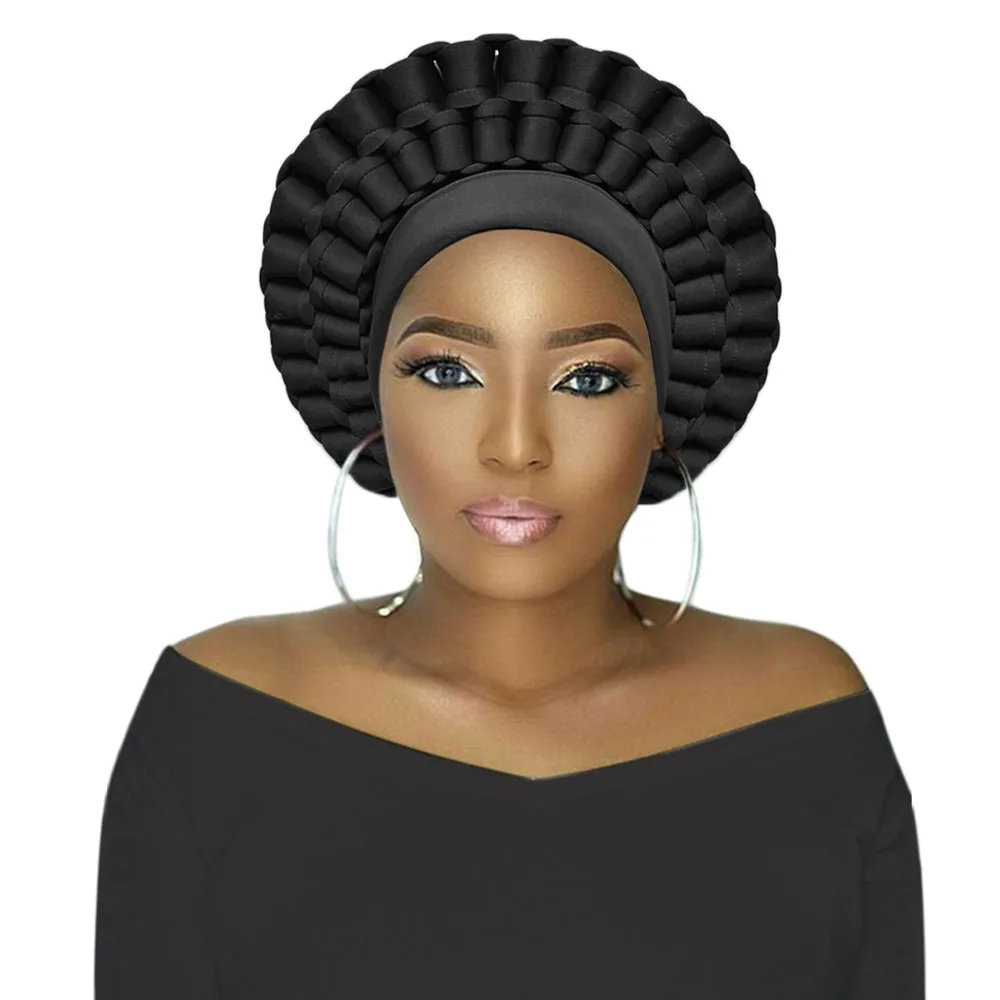 Африканские головные уборы для женщин эластичные тюрбан нигерийские Авто геле