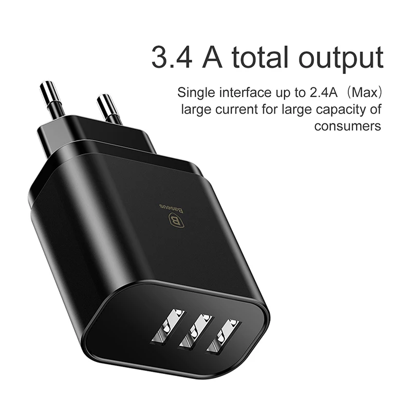 Baseus Мульти USB зарядное устройство для iPhone samsung Xiaomi Mi Быстрая зарядка Turbo несколько настенных зарядных устройств EU US Plug зарядное устройство для мобильного телефона