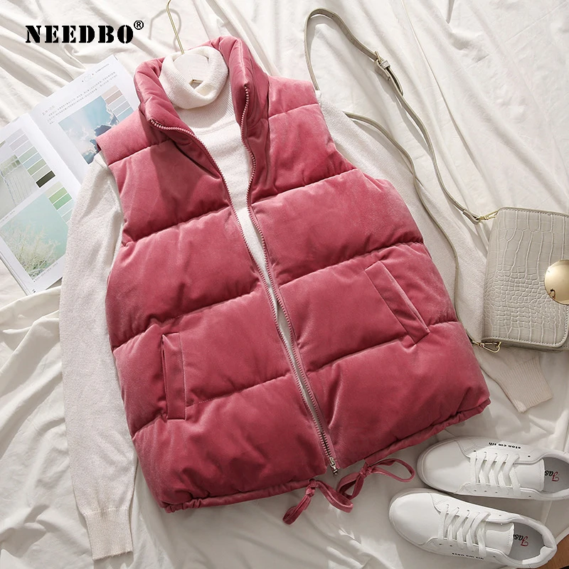 Осенняя Женская куртка без рукавов зимняя с хлопковой подкладкой для женщин