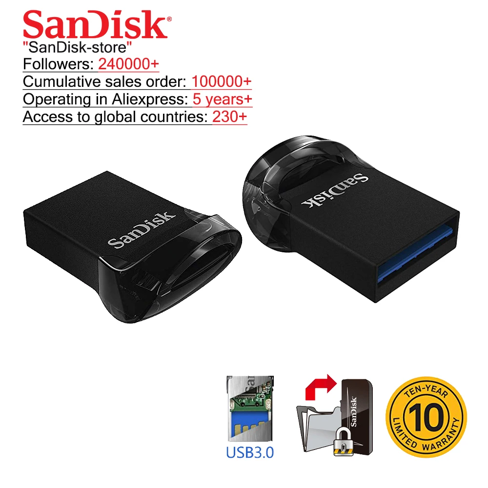 SanDisk USB 3,1 флэш-накопитель ультра супер мини-накопитель 16 ГБ 32 ГБ 64 Гб 128 Гб карта памяти до 130 МБ/с./с флешка