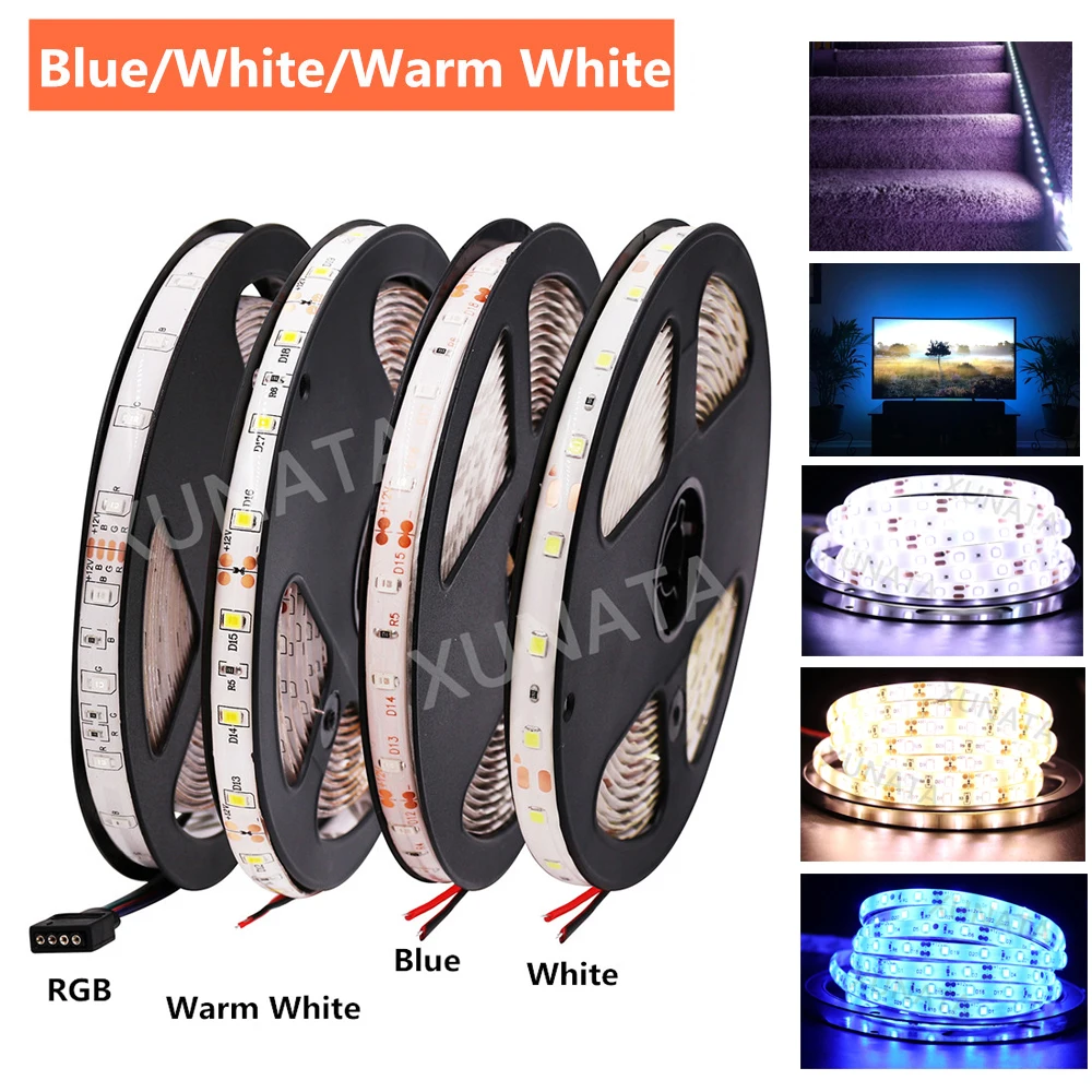 5050 RGB Светодиодные ленты 2835 RGB светодиодный полосы света DC 12V 60 светодиодный s/m Водонепроницаемый гибкие светодиодные ленты светодиодный светильник для внутренней декорации 5 м