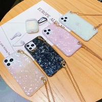 girl heart shell pattern cross body hanging chain mobile phone case for samsung s8s8ps9s9ps10s10pnote10pluss20us20