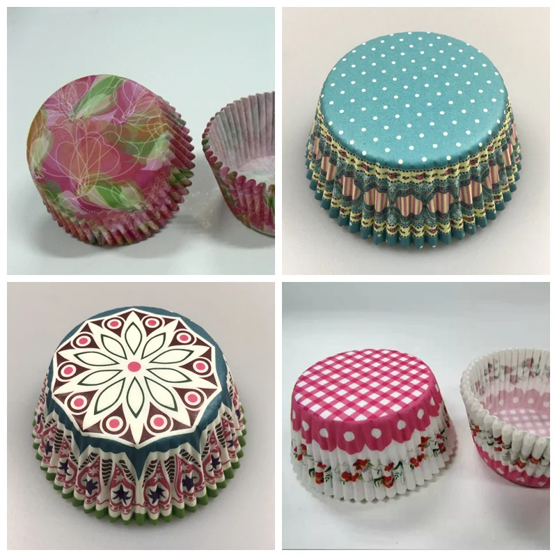 Свадебные подкладки для кексов с Дамасским цветком 50 шт.